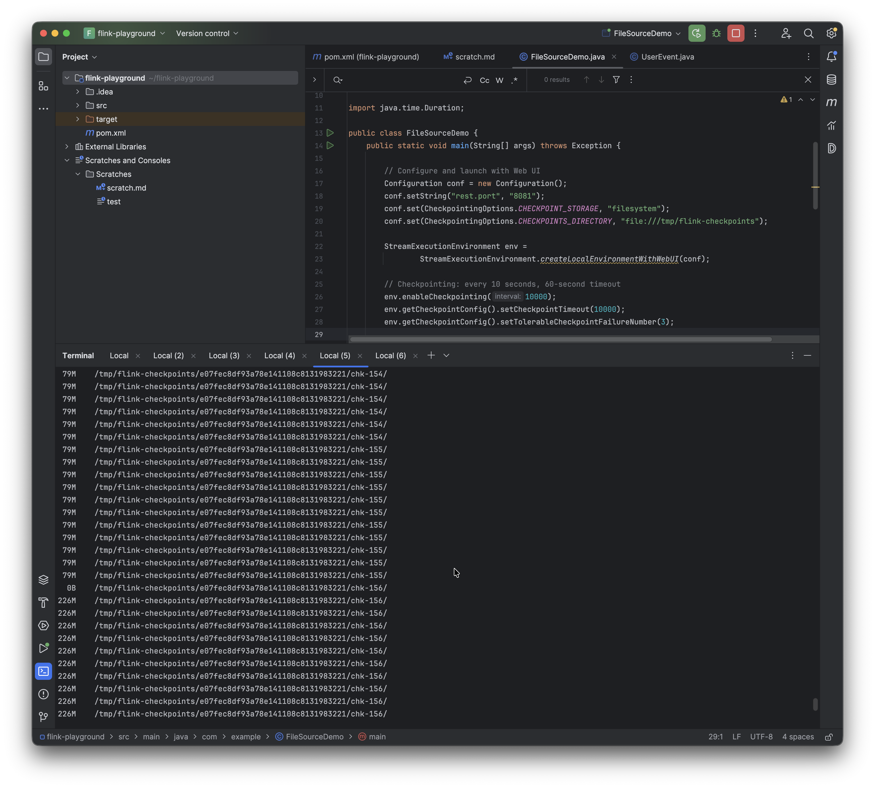 Checkpoint status from CLI