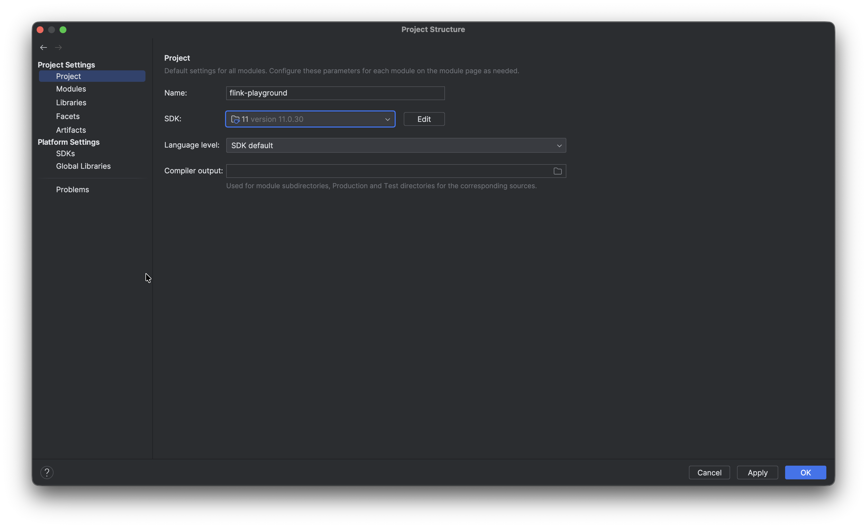 JDK selection in IntelliJ